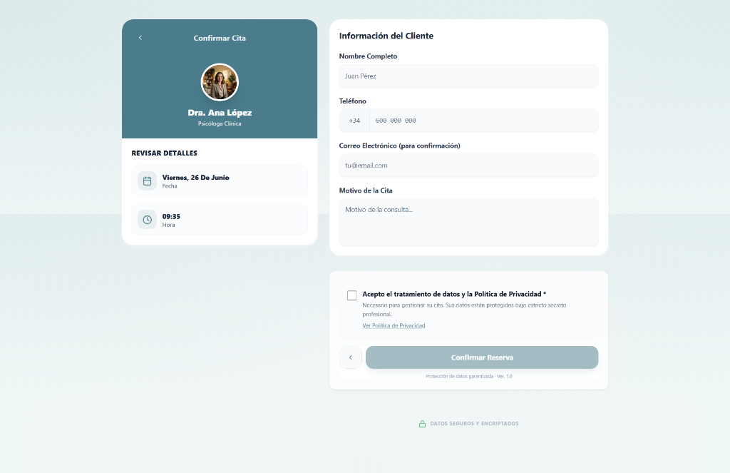 4. Portal de Reservas para el Paciente